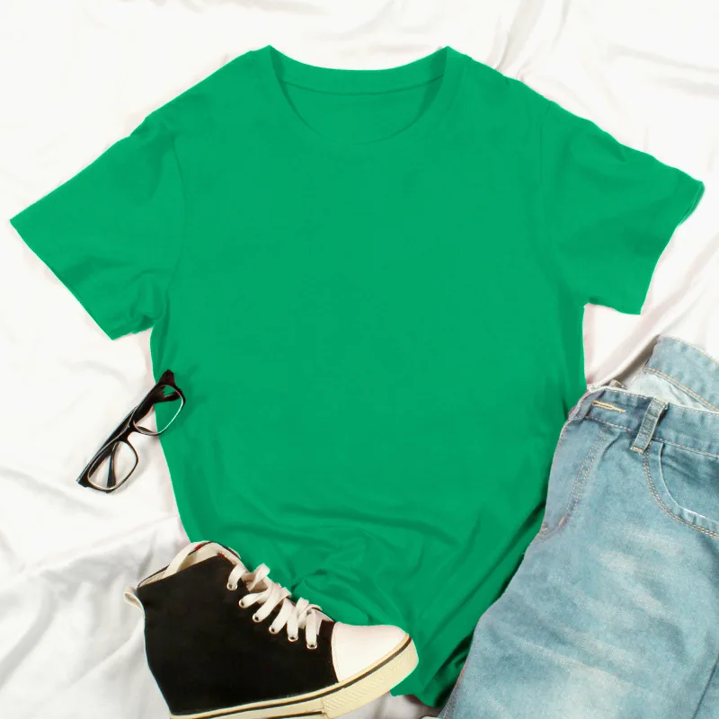 

2021 spring/summer new male/female monochrome T-shirt with loose base shirt, round neck, cotton short sleeve for men
