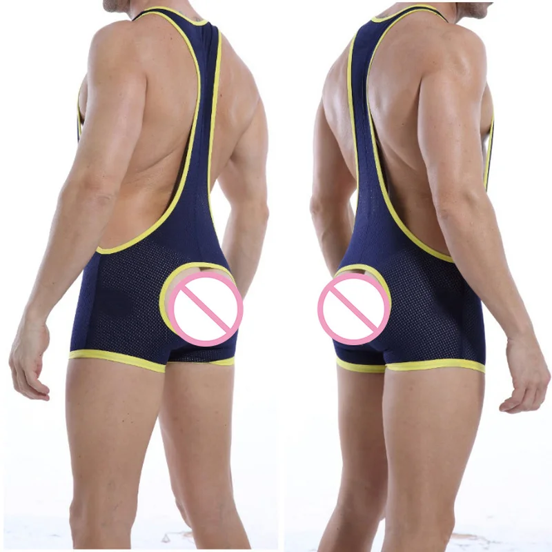 Сексуальные мужские боди бандаж сетчатый мешочек для пениса гей майки открытая