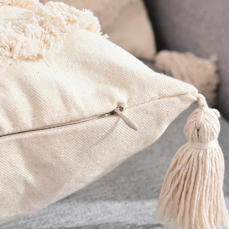 

Tassels Cushion Cover Beige Decorative Bohemia 45x 45cm 30x50cm Home Decoration for Bed Sofa Pillow Case Cover Handmade INS