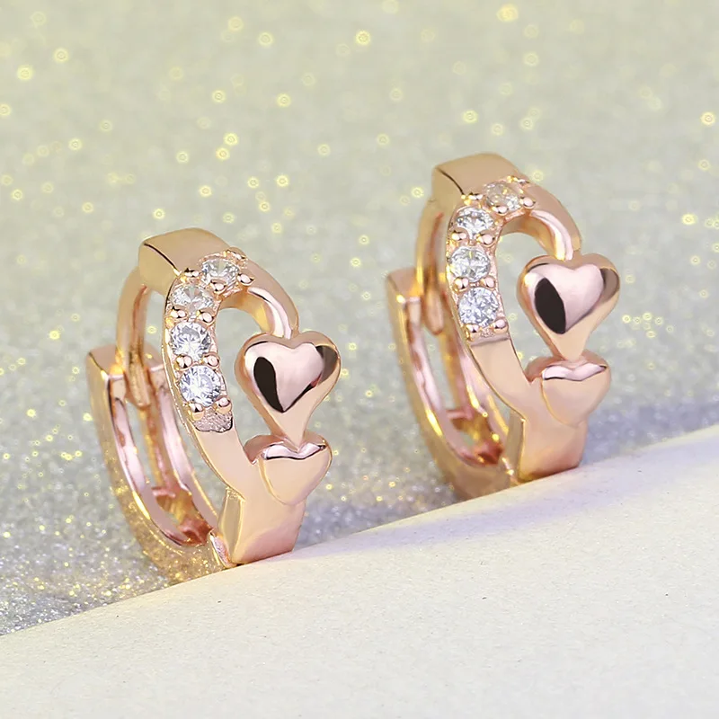 Женские серьги гвоздики с фианитом серебряного цвета|colorful stud earings|fashion earringsstud