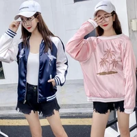 spring wear two sided coat womens 2020 new spring and autumn korean wind loose hong kong wind baseball jacket
