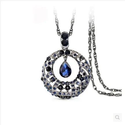 BYSPT серебряное ожерелье с кристаллами в форме капли воды винтажное этническое