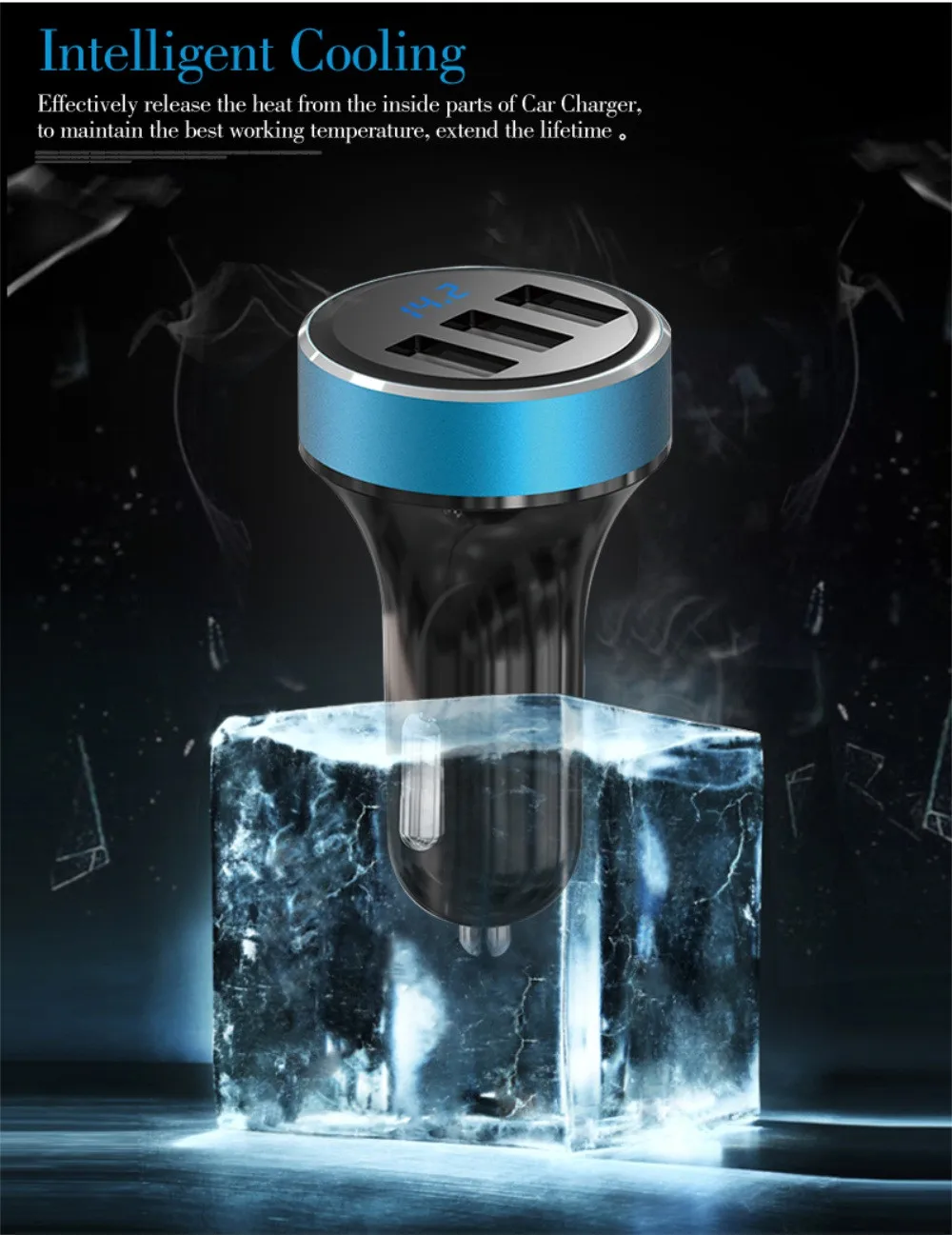 MOSUNX LEDHigh качество smart AP03 портативный 3USB порт автомобильное зарядное устройство Быстрая зарядка дорожный адаптер UQ для samsung xiaomi huawei