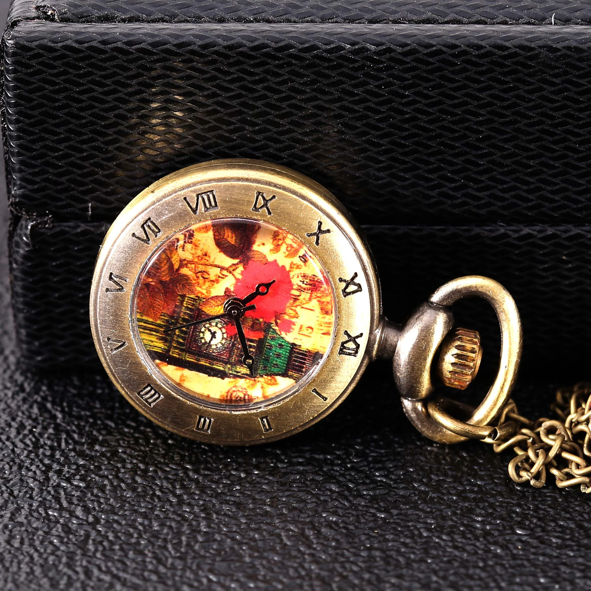 Copper color clock tower retro creative large pocket watch | Наручные часы