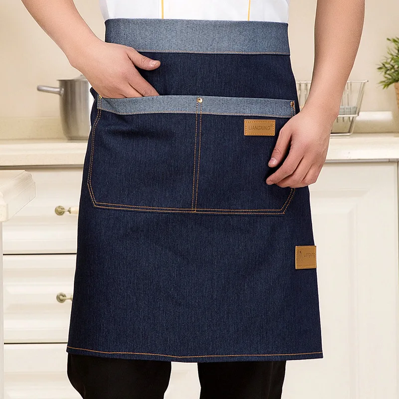 Джинсовый фартук для шеф повара полуфартук с толстой маслоизоляцией|Фартуки| |