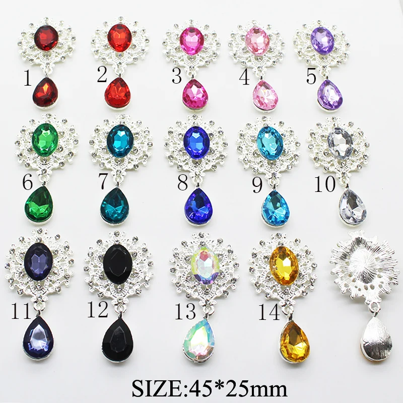 

10pcs /lotexquisite sparkling brooch 45mm x 25mm crystal fashion accessories beautiful holiday wedding invitation creative decor