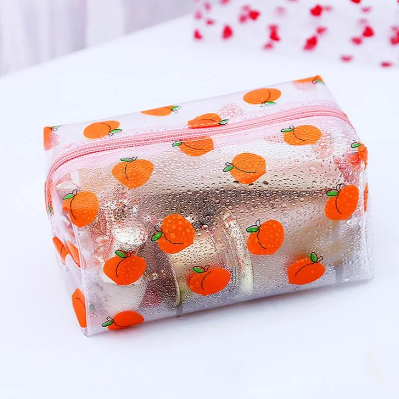 Прозрачный чехол для карандашей с рисунком персиковых цветов из ПВХ ручки