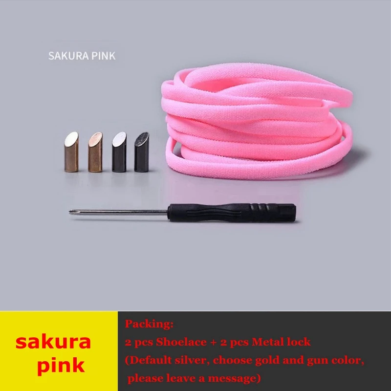 Sakura pink 1 пара одноцветных полукруглых шнурков эластичные кружевные шнурки без галстука Детские Взрослые быстрые кроссовки без шнуровки обувные шнурки для шнуровки - Цвет: Sakura pink