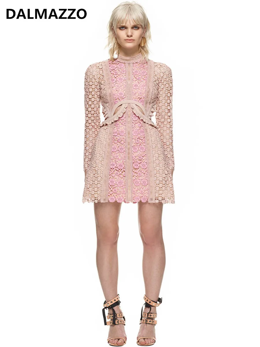 2020 Сезон весна осень Высококлассное особое женское платье с длинными рукавами в