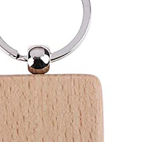

60Pcs Blank Square Wooden Keychain DIY Key Tag Gift