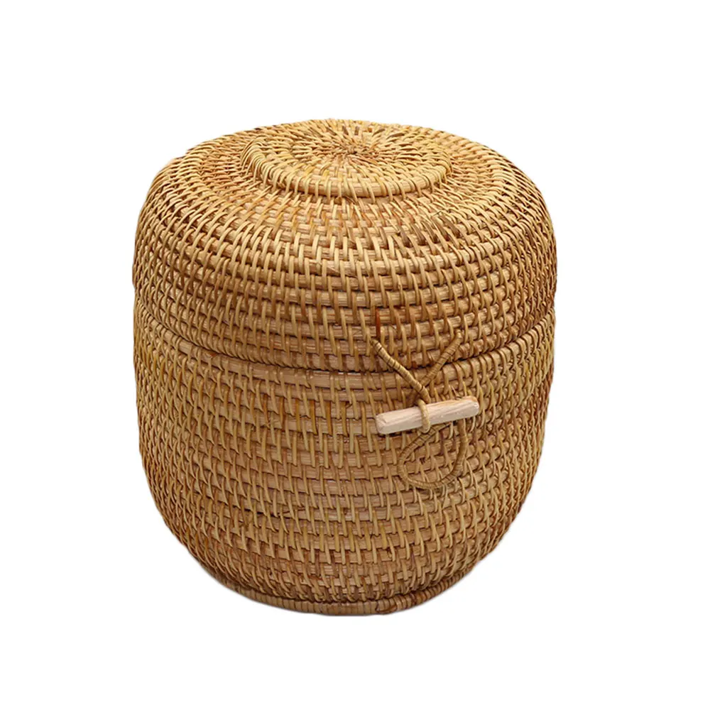 Круглые пластиковые вставки из ротанга большие медово коричневые крышки для