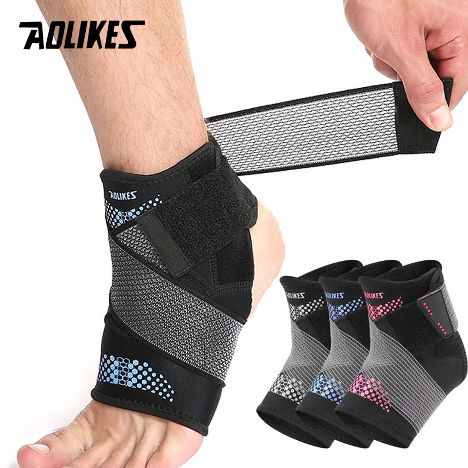 

AOLIKES Новый L/XL спортивный фиксатор для голеностопа до колен протектор сжатия ботильоны Поддержка Подушка эластичный нейлон ремень скобка дл...