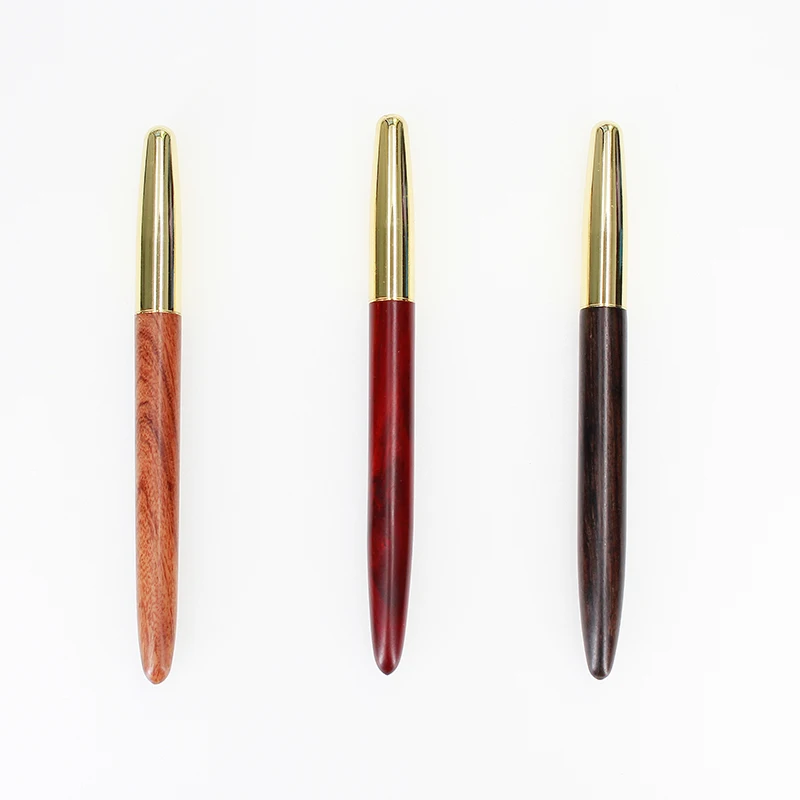 Твердая деревянная металлическая авторучка из палисандра или эбенового дерева