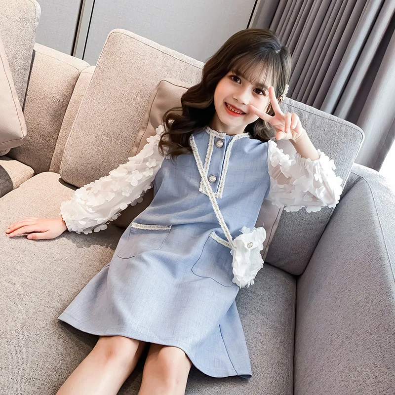 

Teenage Girls Princess Dress Long Sleeve 2020 Autumn Lace Kids Dresses for Girls Clothes Kids Costume 12 13 girls clothes