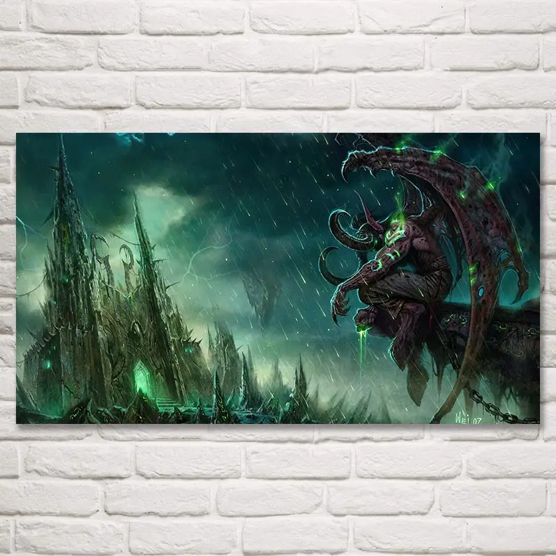 Foocomed World of WoW игры плакаты и принты гостиная шелк домашний декор Искусство Настенная живопись украшения спальни картина - Цвет: 011