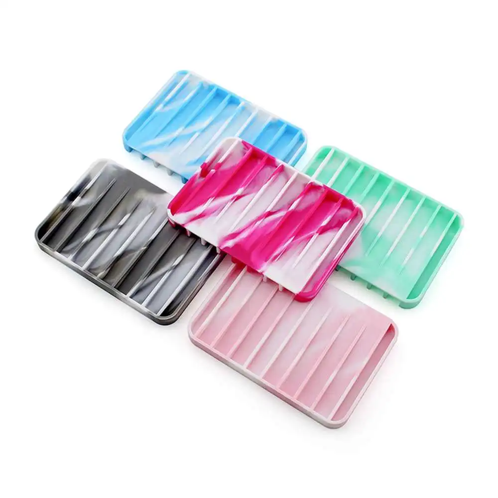 

Silicone Soap Dish Flexible for Bathroom Shower Kitchen Travel Random Color Soap Dish Silicone Holder 5pcs