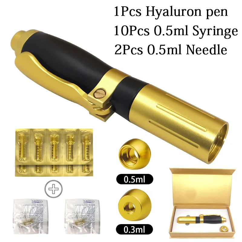 1pen 10pcs syringe 2 в 1 неинвазивный небулайзер гиалуроновая ручка для инъекций губ пистолет 0,3 мл и 0,5 мл две головки гиалурониковой кислоты Ручка Шприц для наполнителя лица - Номер модели: 1pen 10pcs syringe