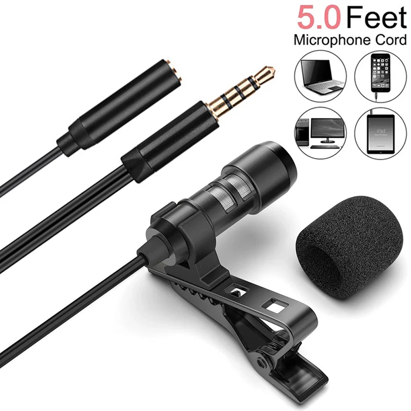 

3.5mm Mini Microphone Condenser USB Lavalier Clip Professional Microphone For PC Laptop Type C Wired Micro Mic For Smart Phone