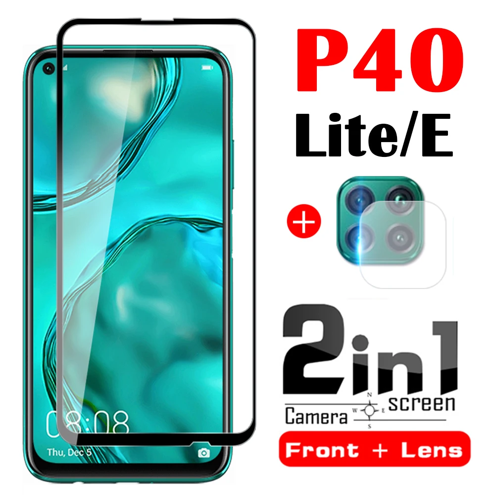 

2IN1 Protective Glass for Huawei P40 Lite E Camera Lens with Front Tempered Glas Hauwei P 40 Light P40lite 40P Screen Protector