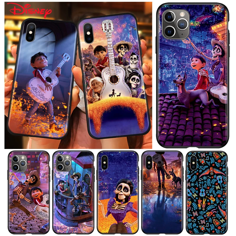 

Silicone Black Cover Disney Movie-Coco For Apple IPhone 12 Mini 11 Pro XS MAX XR X 8 7 6S 6 Plus 5S SE Phone Case
