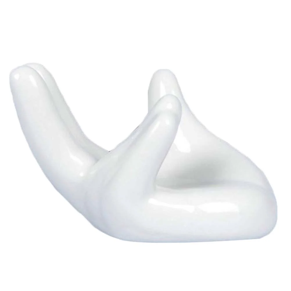 

Porcelain Ceramic Finger Palm Tea Filter Holder Ocarina Base Satisfy Office Desk Decor Chic Home Decoration Garden Ornament