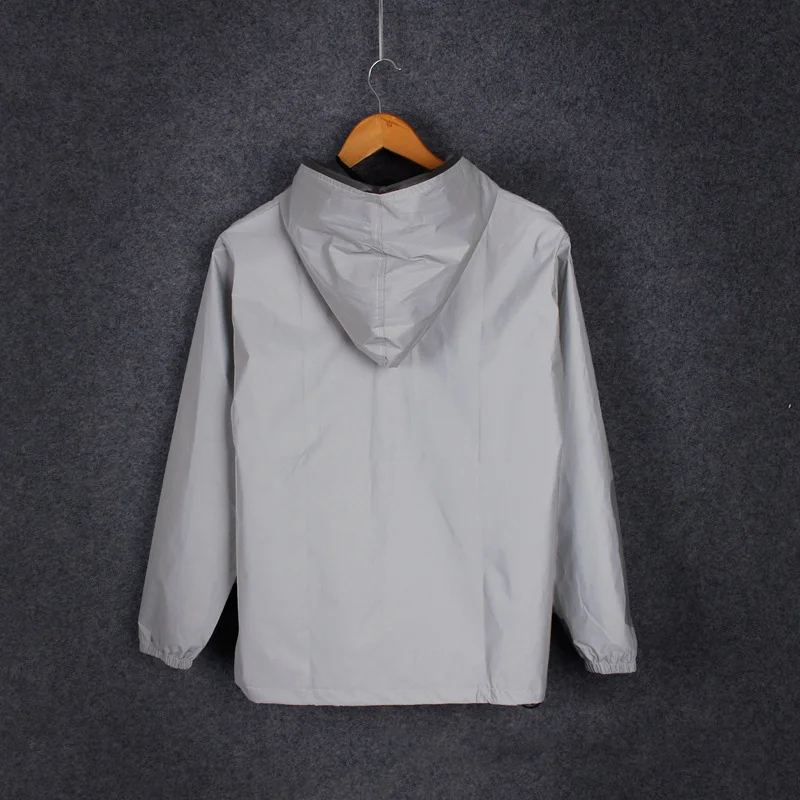

Newly Mens Reflective Hoodie Biker Coat Boys Travel Hip Hop Sport Tops Waterproof Night Running