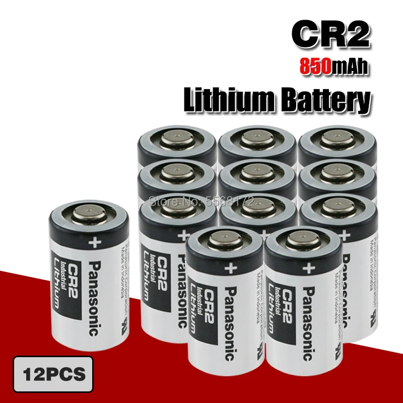 

12pcs Panasonic 3V Li-ion Battery Original CR2 CR15H270 EL1CR2 For Security System Camera Nominal Capacity 850mAh