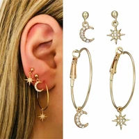 cute ear star 3pcsset earrings heart fashion small womens jewelry moon stud