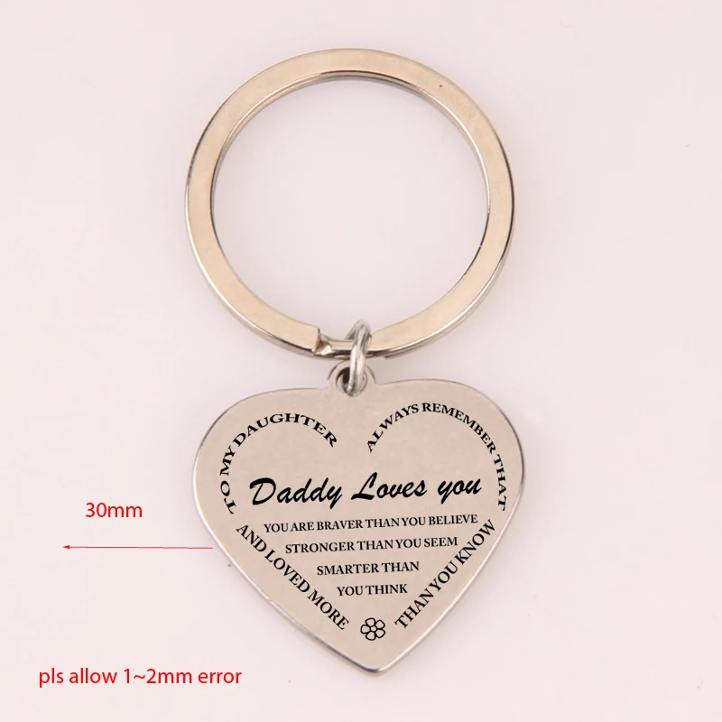 Dad to Daughter Gift Keychain Engraved Always Remember that Daddy Love You and Loved More than Know Keyring Charm Bag Tag | Украшения и