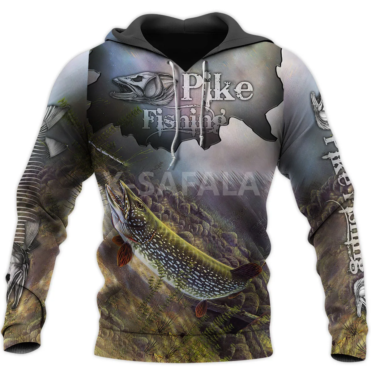 

Cool Pike Fishing Art 3D All Print Plus Hoodie Man Women Harajuku Outwear Zipper Pullover Sweatshirt Casual Unisex Jacket