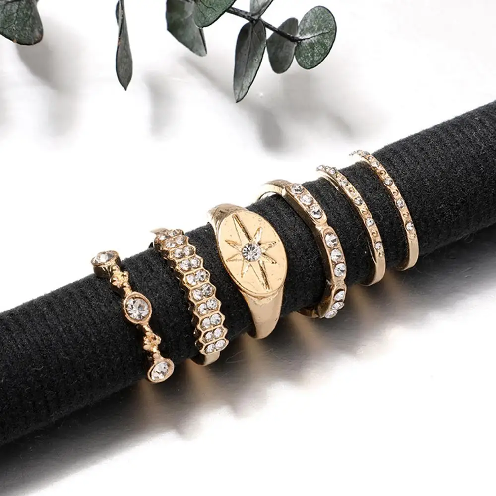 Печатка для помолвки в виде звезды 6 шт./компл. starburst простой золотистый |