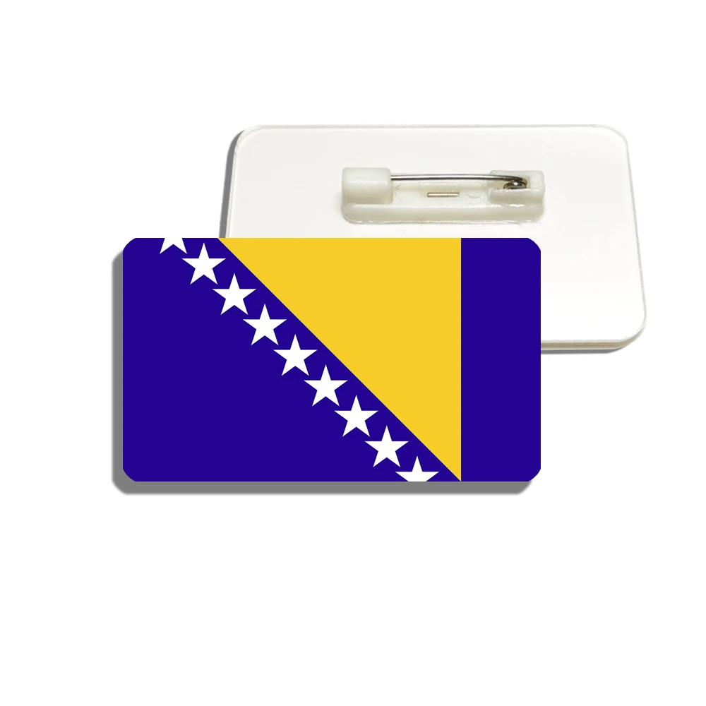 

Fashion Flag Pin Bosnia and Herzegovina Flag Brooch Vintage Resin Jewelry Badge