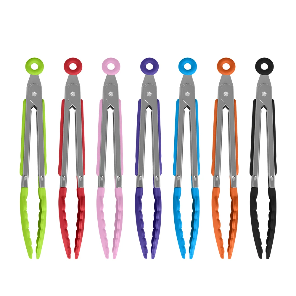 Нескользящие термостойкие силиконовые пищевые кухонные зажимы для барбекю