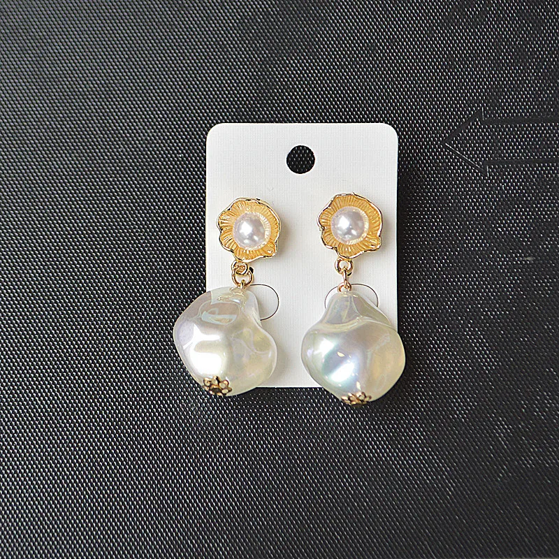 Корейские модные серьги в стиле ретро длинные блестящие висячие с бусинами виде