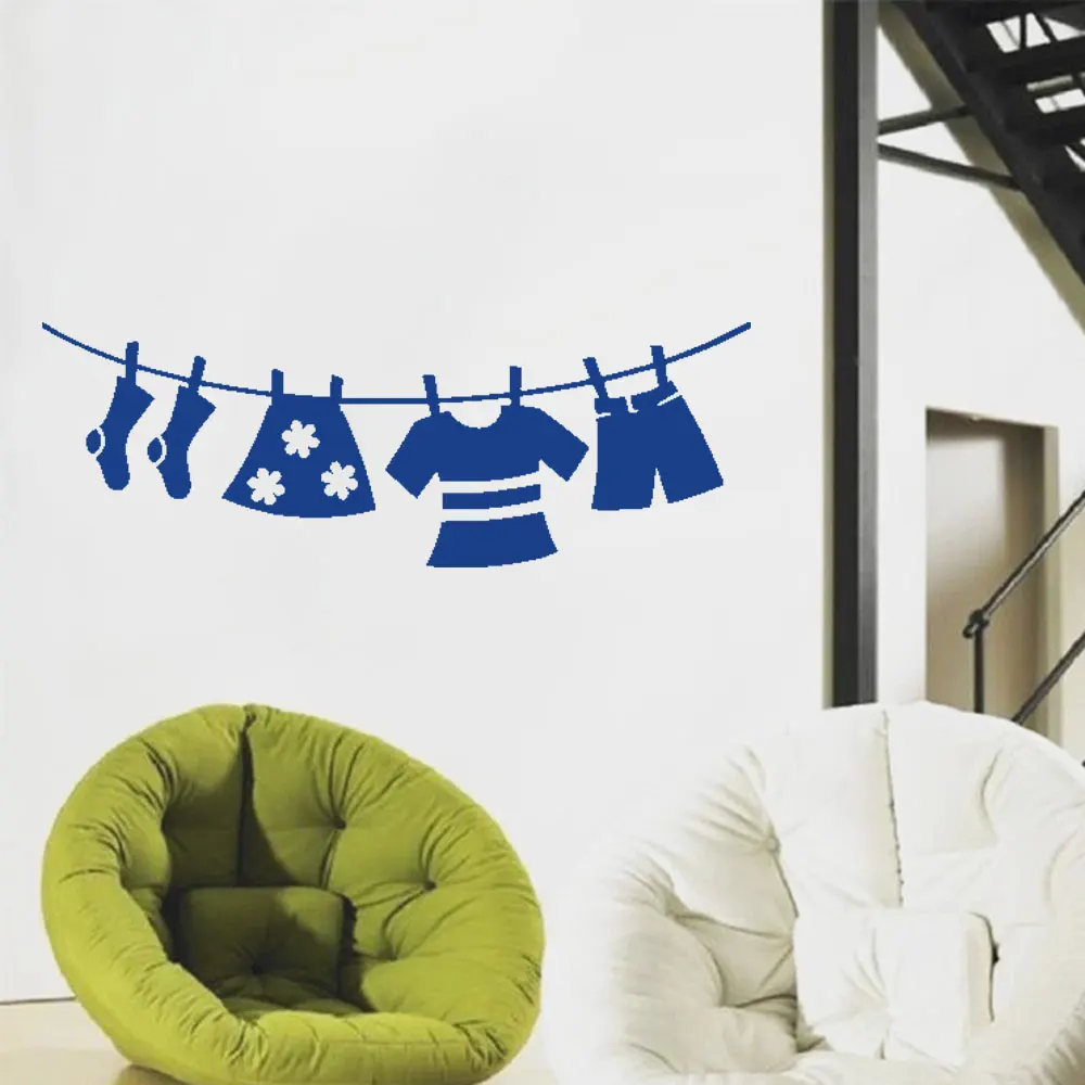 Стикеры Настенные для прачечной наклейки на одежду шарф вешалка домашний декор