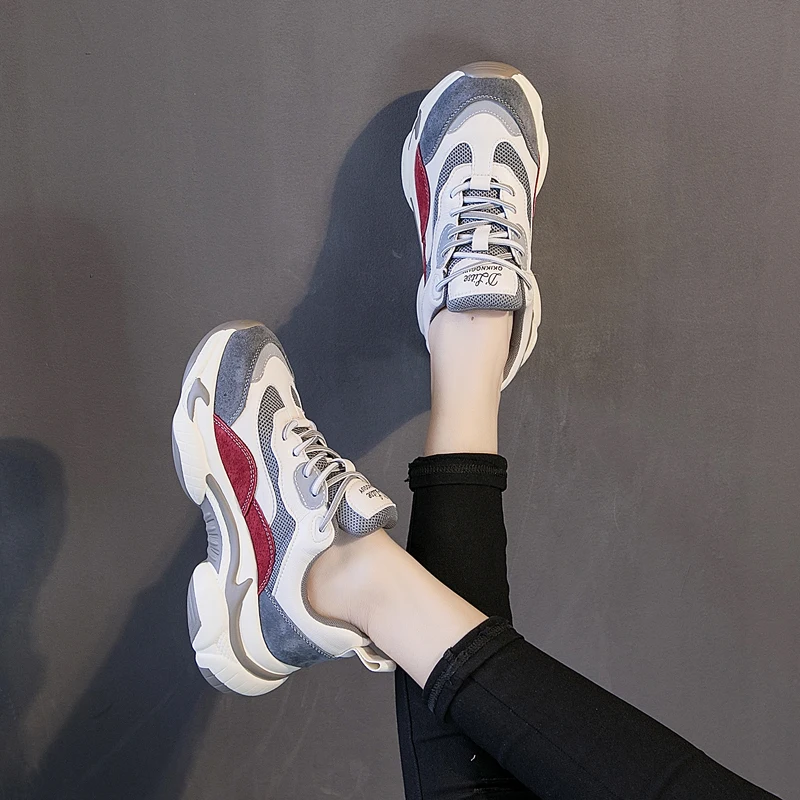 Женские кроссовки на платформе LZJ массивные с мягкой подошвой повседневные