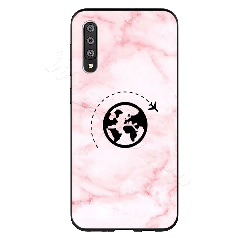 Webbedepp розовый мир чехол "карта" для samsung Galaxy S7 S8 S9 S10 Edge Plus Note 10 8 9 A10 A20 A30 A40 A50 A60 A70 - Цвет: 4