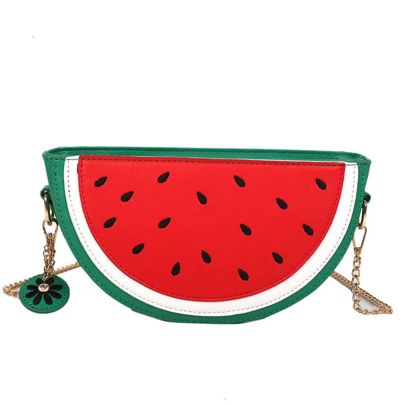 

2018 new personalized fruit watermelon and orange bag mini single shoulder cross chain bag mobile phone lady bag