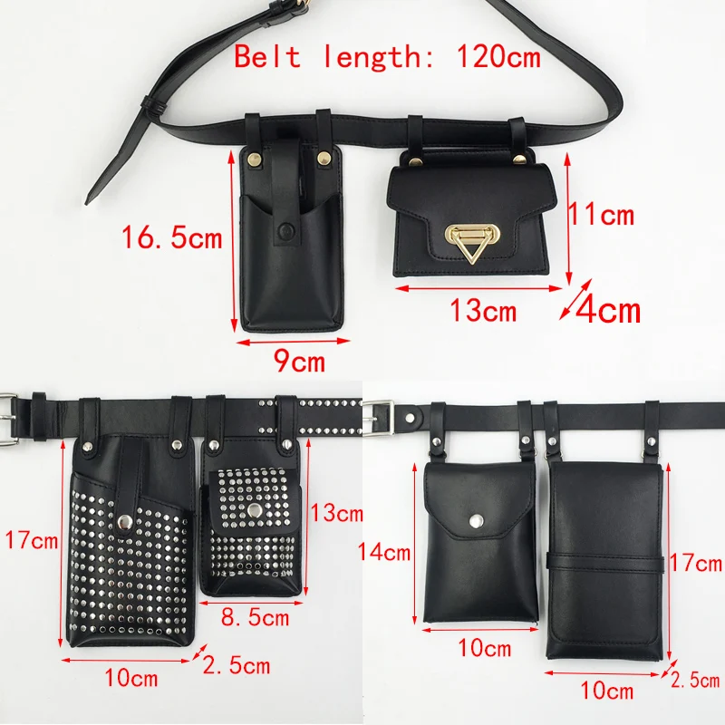 

Two-piece Women's Belt Bag Luxury Designer Tactical Waist Bags Female Leather Flap Fanny Pack Shoulder Crossbody Chest Bag Purse