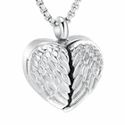 Ожерелье с подвеской-гравированное Открытое крыло ангела для фото близкихдомашних животных, всегда в моем сердце