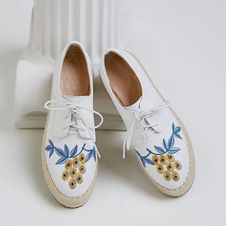 Женские туфли-лодочки из воловьей кожи на шнуровке с круглым носком | Обувь