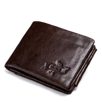 first layer cowhide mens luxury wallet high quality casual clutch wallet genuine leather three fold purse fashion coin purse