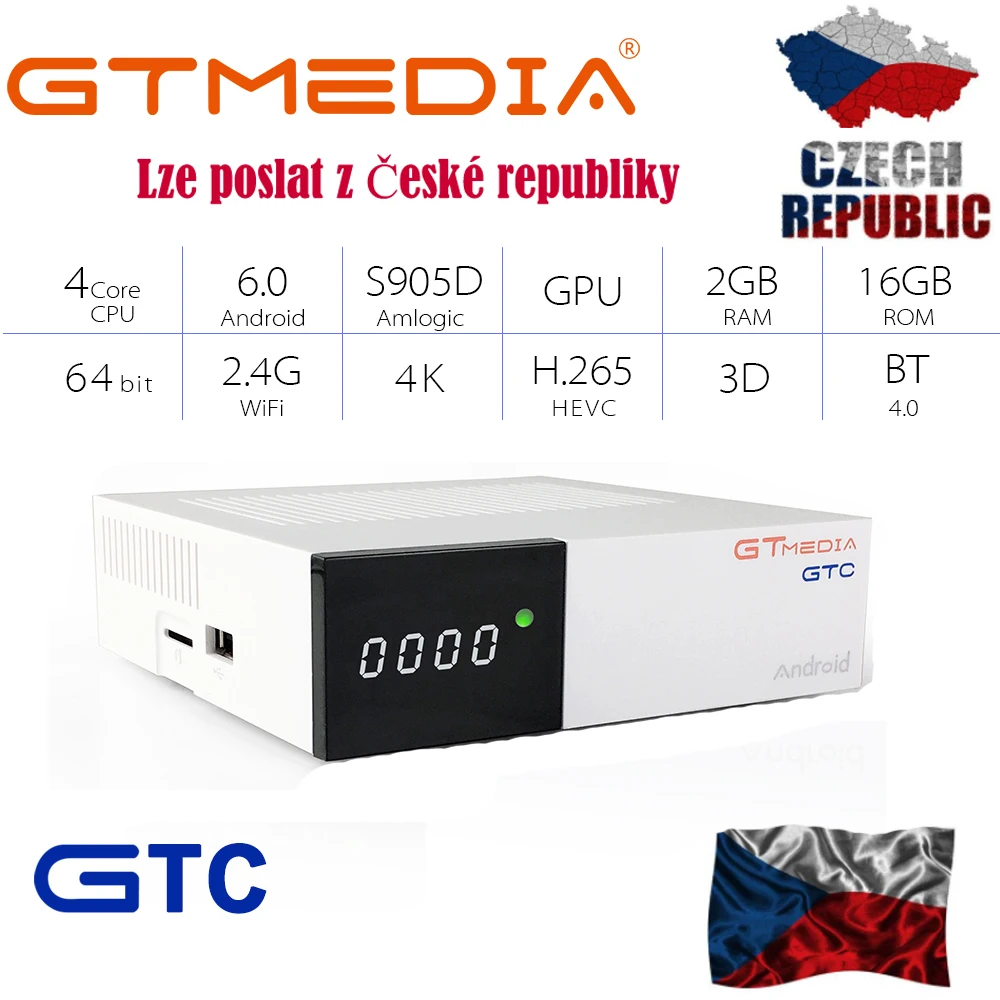 Gtmedia GTC спутниковый ТВ приемник встроенный wifi включает 1 год Cccam Cline Поддержка DVB S2 DVB T2 Европа IP tv M3U Android tv Box
