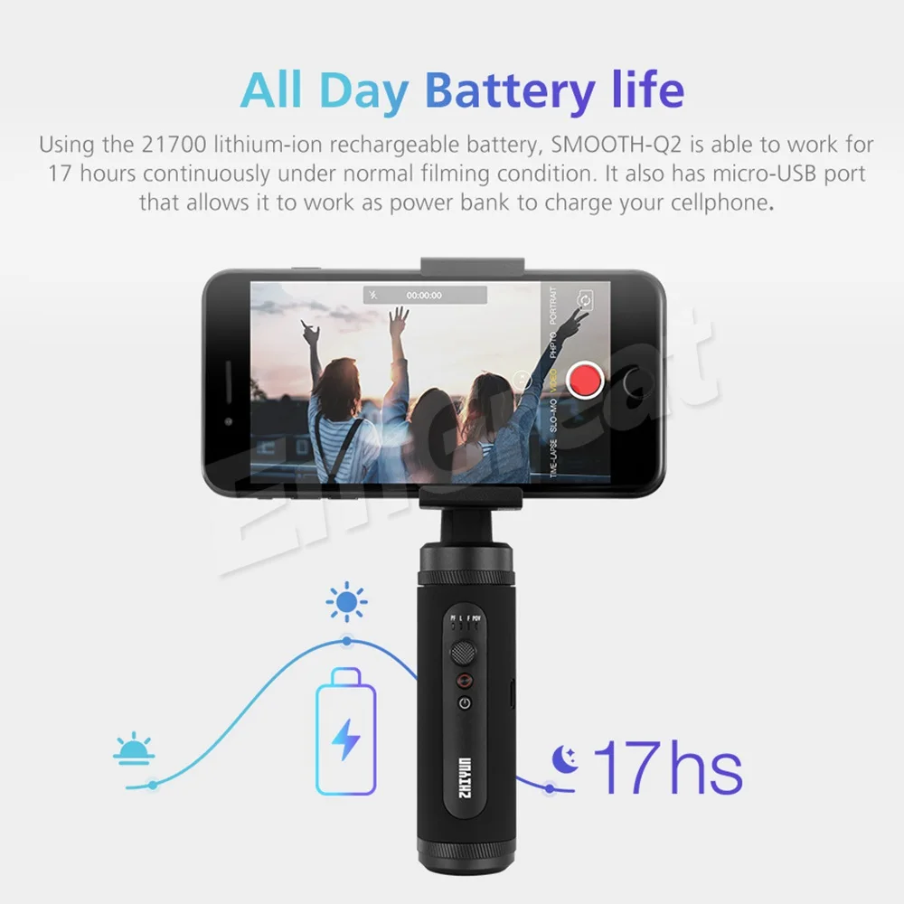 Zhiyun Smooth Q2 Портативный карман Размеры 3-Axis смартфон портативный монопод с шарнирным замком для iPhone 11 Pro Max XS X samsung S10 S9 и мобильного телефона
