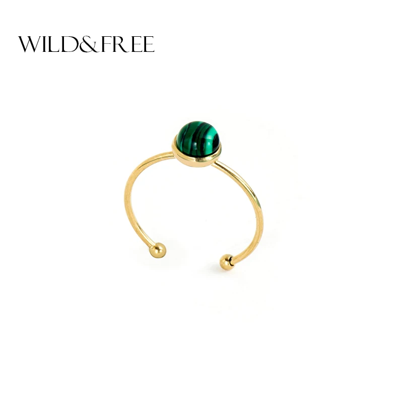 Wild & Free для женщин в винтажном стиле круглый натуральный камень кольца из