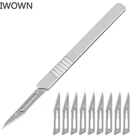 blade 10pcs 11 23 carbon steel surgical scalpel blades 1pc handle scalpel diy cutting tool pcb repair animal surgical knife