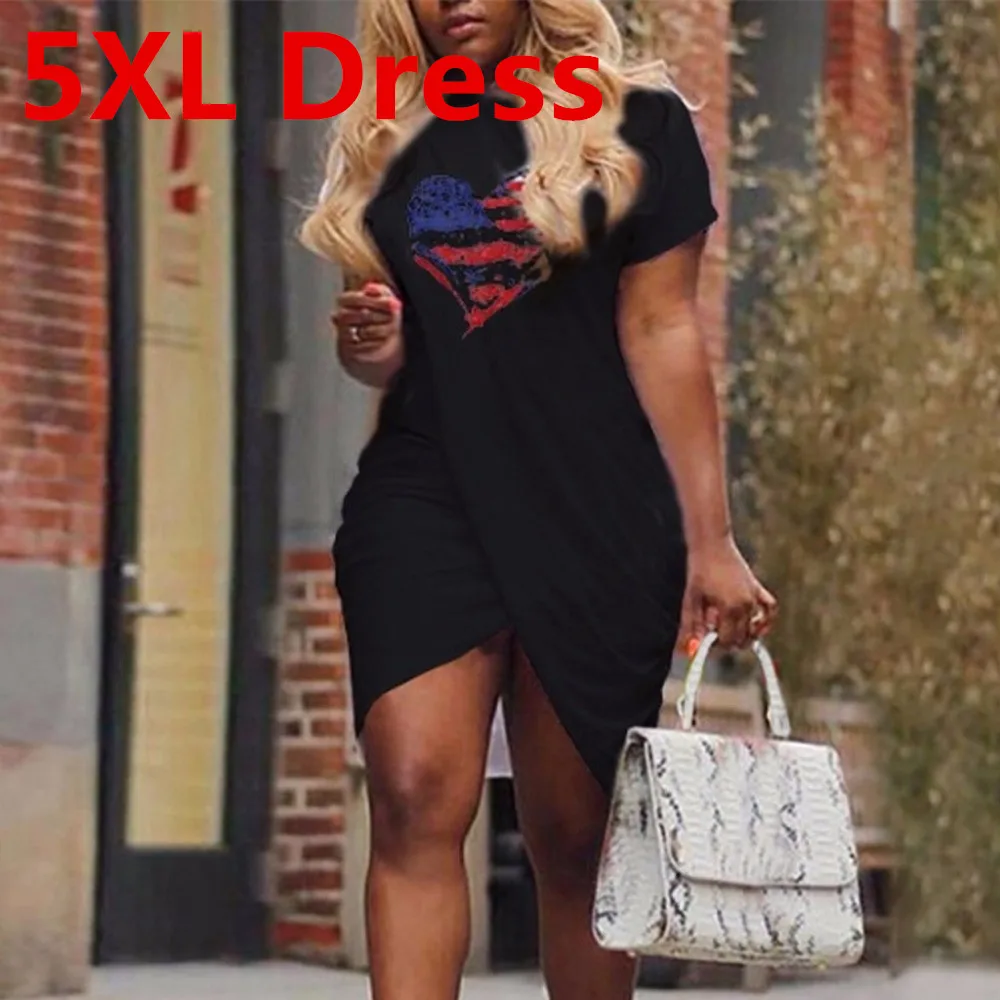 Женские платья больших размеров 4xl 5xl праздничное модное повседневное мини