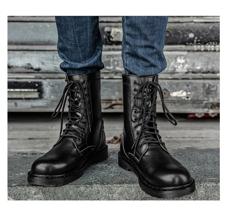 

Men Boots Fashion Men Winter Shoes Genuine Leather Combat Military Boots Super Warm Male Plush Snow Boots Big Size 38-48