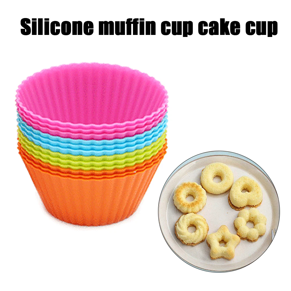 12 шт. DIY Muffin силиконовые формы в виде пирожного чашке пресс-форм для выпечки желе