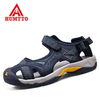 humtto summer outdoor men and women hiking sandals breathable mens genuine leather beach sandals couples climbing mountain shoes